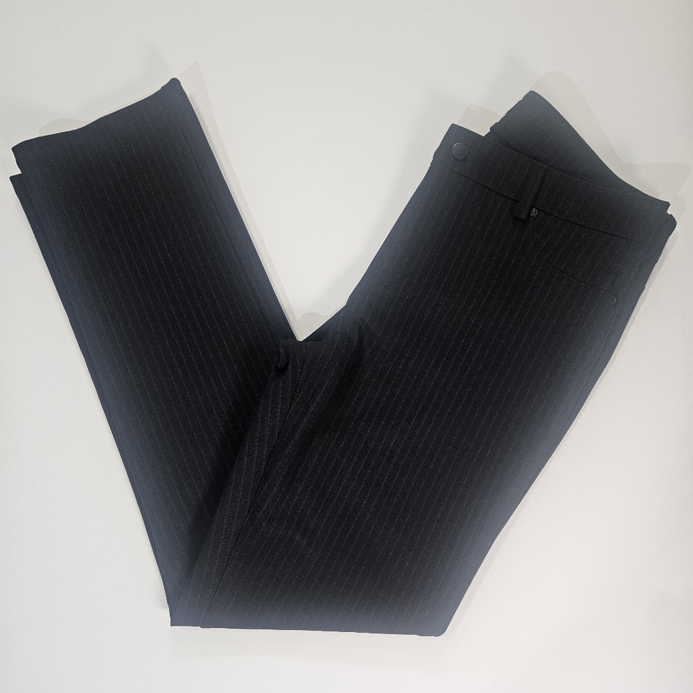 DKNY Jeans Womens Dress Pants Size Medium Black Pinstriped Dark Academia Bottoms